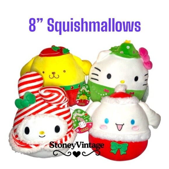 Squishmallows Sanrio Hello Kitty and Friends 8" Set Of 4 Plush By Kellytoy BNWT - Picture 1 of 6